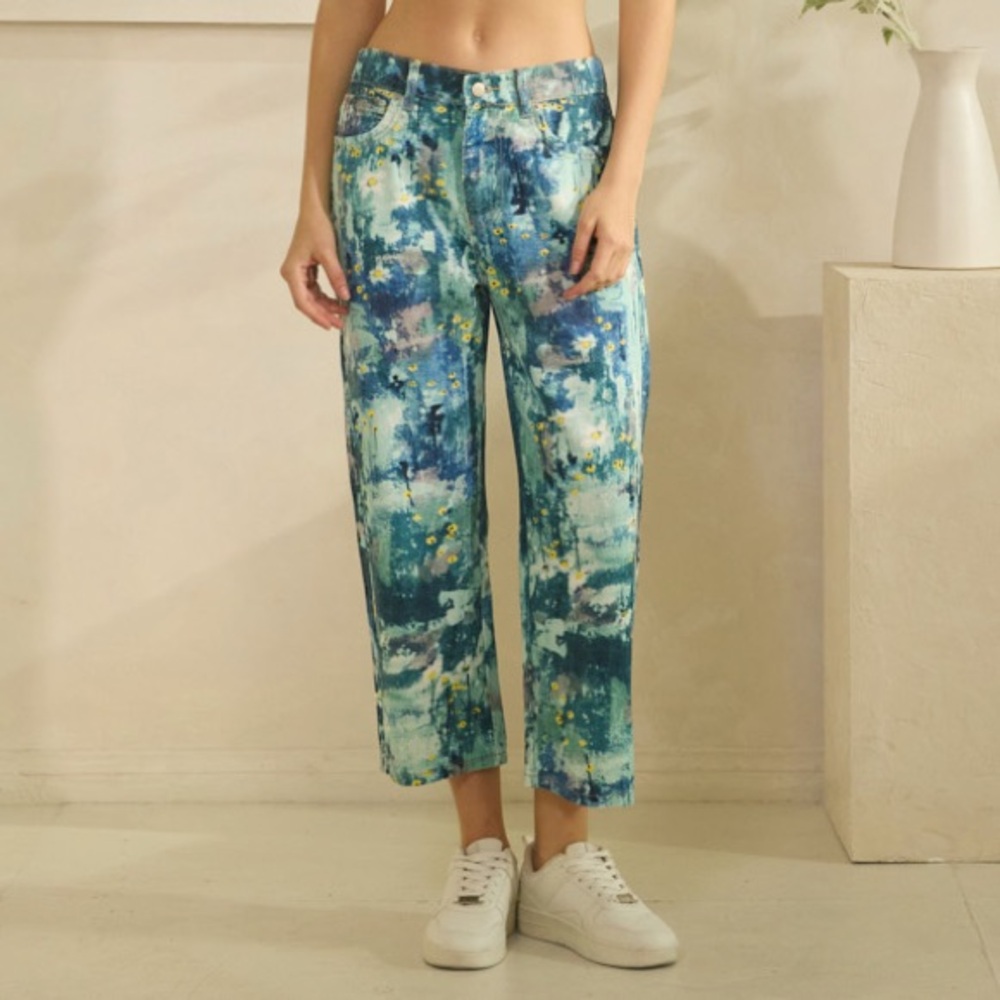 Oli & Hali Abstract Floral Print Pants